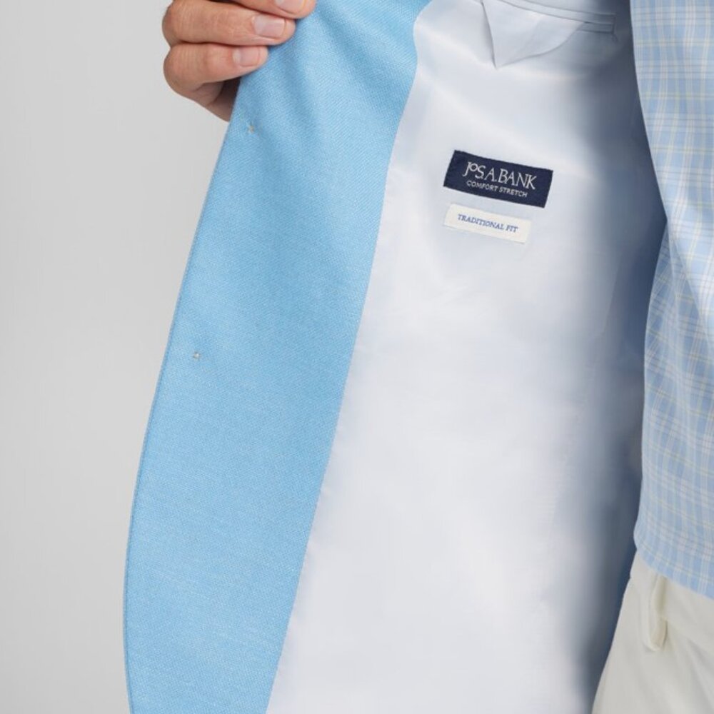NEW Jos. A. Bank Traditional Fit Textured Comfort Stretch Sportcoat Light Blue - Picture 5 of 5